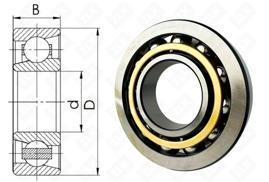 Подшипник шариковый 66324 Л (7324BCBM) 120×260×55 мм SKF оригинал