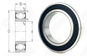 Подшипник 180110 (60102RS) радиальный шариковый 50-80-16 мм
