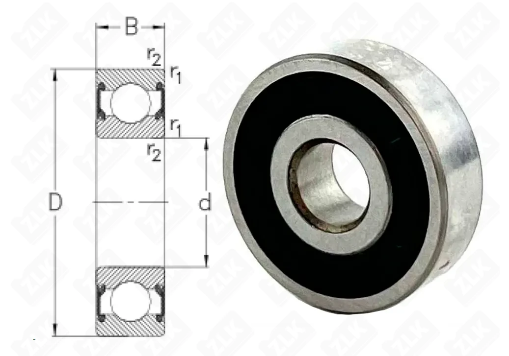 Подшипник шариковый 180026 (6262RS) 6×19×6 мм Россия