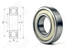 Подшипник 80207 (70) (6207ZZC3) радиальный шариковый 35-72-17 мм