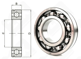 Подшипник шариковый 50207 (6207 N) 35×72×17 мм