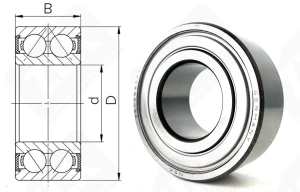 Подшипник 3056206 2ZR (5206B2ZRTNG,3206B2ZRTNG) радиально-упорный шариковый 30-62-23,8 мм