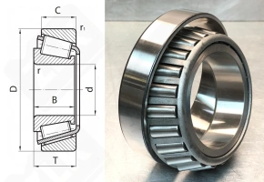 Подшипник 4T-33275/33462 радиально-упорный роликовый конический 69,85-117,475-30,162 мм