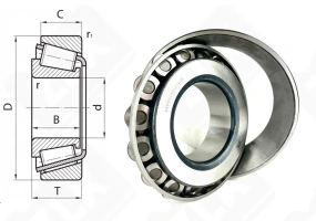 Подшипник HM911245/HM911210 (VKT8645) радиально-упорный роликовый конический 60,325-130,175-36,512 мм