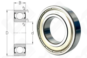 Подшипник 60/28AZZ радиальный шариковый 28-52-12 мм