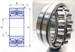 Подшипник 53522Н (22222EAE4C3) радиальный роликовый самоустанавливающийся 110-200-53 мм