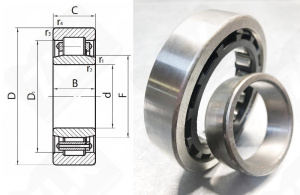 Подшипник 32205Е (NU205ET) радиальный роликовый 25-52-15 мм