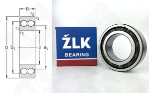 Подшипник № 3216-B-TVH радиально-упорный шариковый 80-140-44,4 мм
