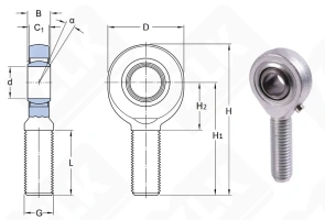 Шарнирный наконечник SAL20ES-2RS (GAL20DO2RS) 20-35-16 мм