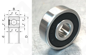 Подшипник 160301 (6301DUCM) радиальный шариковый 12-37-12 мм