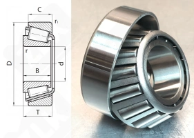 Подшипник 4T-HM89249/HM89210 радиально-упорный роликовый конический 36,512-79,375-29,37 мм