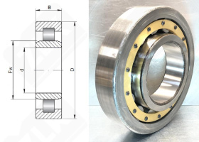 Подшипник 32322Л (NU322ECMC4VA301) радиальный роликовый 110-240-50 мм