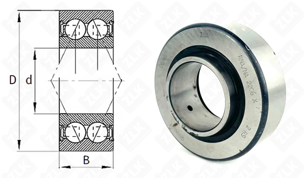 Ролик опорный RNA-NA-2206 2RS INA