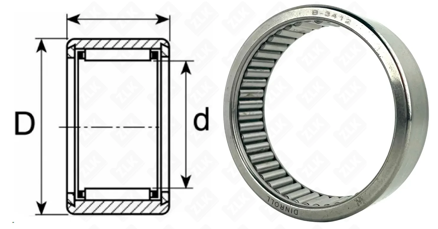 Подшипник игольчатый  (B3412) 4.76×8.73×6.35 мм DINROLL