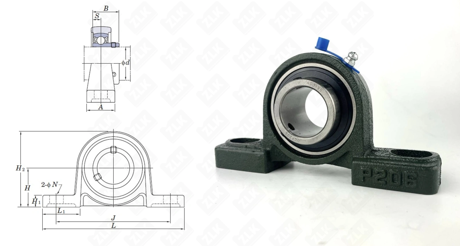Подшипник корпусный 480206UCP (UCP206,SY30TF) 30×× мм ПВ