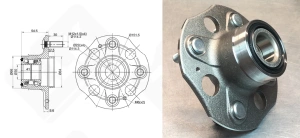 Подшипниковый ступичный узел HUB08364 радиально-упорный шариковый 30-66-54,5 мм