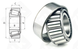 Подшипник 7611 А (32311) радиально-упорный роликовый конический 55-120-45,5 мм