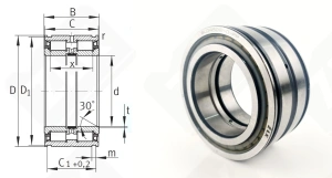 Подшипник SL045012-D-PP радиальный роликовый 60-95-46 мм