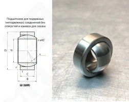 Подшипник шарнирный ШМ12 (ШМ12) 12×22×10 мм