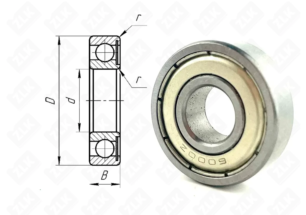 Подшипник шариковый 60100 (6000Z) 10×26×8 мм Россия