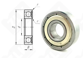 Подшипник 60100 (6000Z) радиальный шариковый 10-26-8 мм