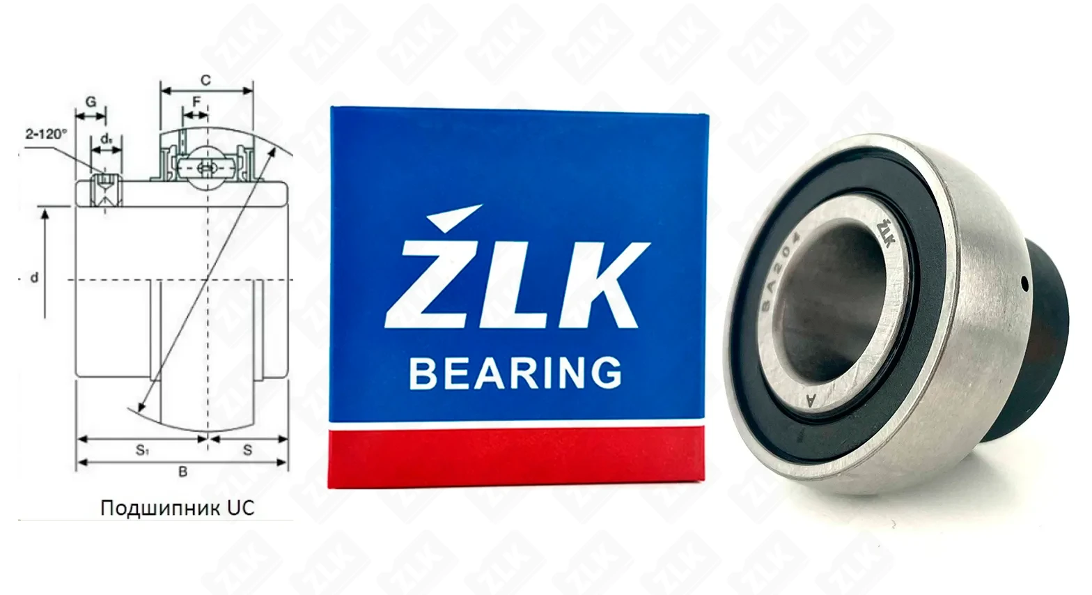 Подшипник шариковый 480204(780204) SA (SA204) 20×47×31 мм ZLK