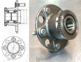 Подшипниковый ступичный узел HUB1505 радиально-упорный шариковый 34-73-62 мм