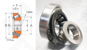Подшипник 263706 радиально-упорный роликовый конический 30-72-18 мм