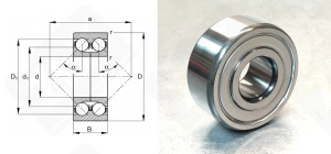 Подшипник 3086304 (5304,3304) радиально-упорный шариковый 20-52-22,2 мм