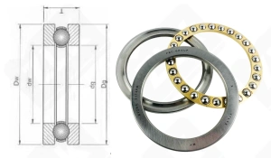 Подшипник 8128Л (51128M) упорный шариковый 140-180-31 мм