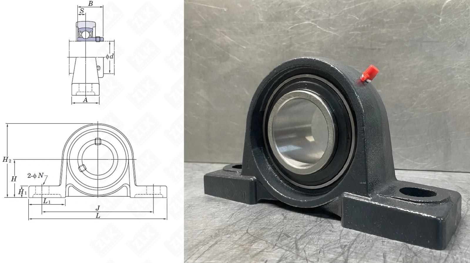 Подшипник корпусный  480210UCP (UCP210) 50×114×206 мм RHP