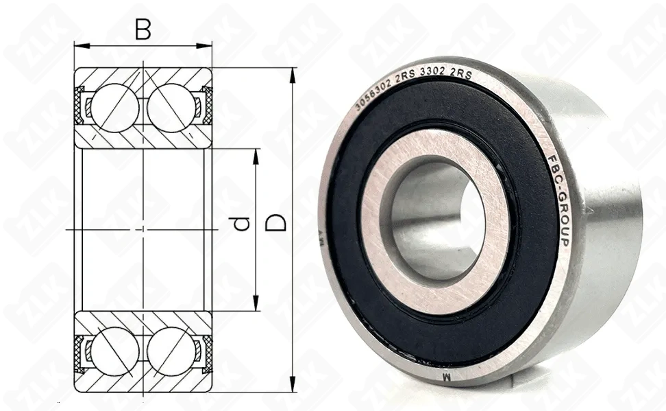 Подшипник шариковый 3056302  (33022RS) 15×42×19 мм FBC