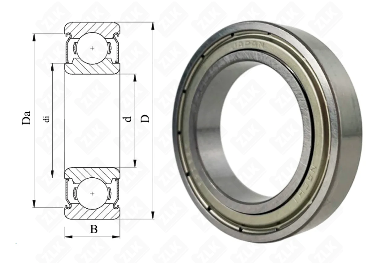 Подшипник шариковый 1000906 ZZ (61906ZZE,6906ZZE) 30×47×9 мм NACHI