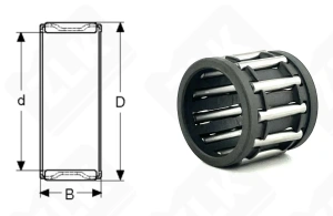 Подшипник K14x18x16 радиальный игольчатый 14-18-16 мм