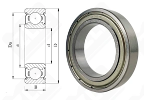Подшипник 1000906 ZZ (61906ZZE,6906ZZE)  радиальный шариковый 25-42-9 мм