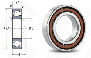 Подшипник 7010SUHF TPU радиально-упорный шариковый 50-80-16 мм