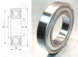 Подшипник 80116 (6016ZZ) радиальный шариковый 80-125-22 мм