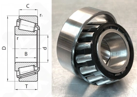 Подшипник 7807 Е (23690/23620) радиально-упорный роликовый конический 34,938-73,03-26,987 мм