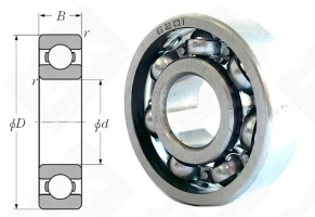 Подшипник 201 (6201) радиальный шариковый 12-32-10 мм