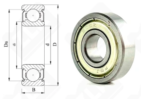 Подшипник 80019 (609ZZ) радиальный шариковый 9-24-7 мм
