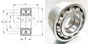 Подшипник 3086313 Ш5 (5313DBMB,3313DBMB) радиально-упорный шариковый 65-140-58,7 мм