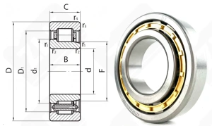 Подшипник 42208 Л (NJ208M) радиальный роликовый 40-80-18 мм