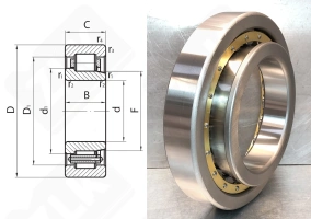 Подшипник 42244 Л (NJ244M) радиальный роликовый 220-400-65 мм