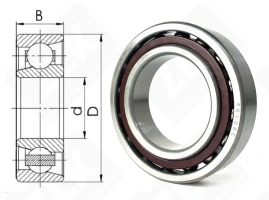 Подшипник 46108 Е (7008ACTVP) радиально-упорный шариковый 40-68-15 мм