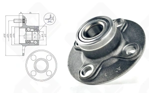 Подшипниковый ступичный узел HUB048-35 (27BWK02A3 713613640 VKBA3225 EK78691) радиально-упорный шариковый 27-63-59 мм