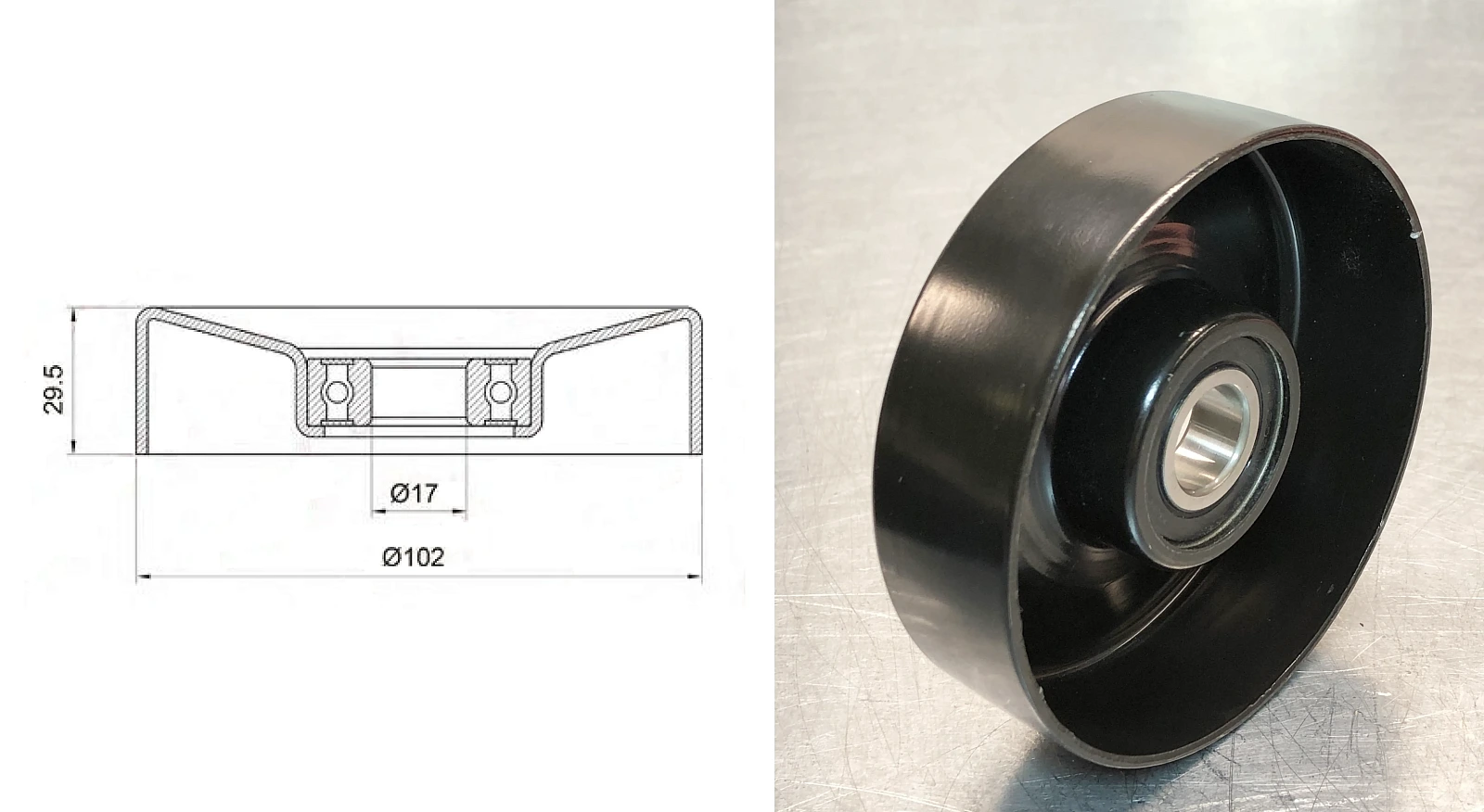 Подшипник шариковый  (16603-0W010) 17×102×29.5 мм Toyota
