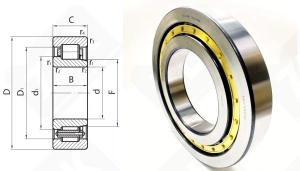 Подшипник 42244 Л (NJ244M) радиальный роликовый 220-400-65 мм