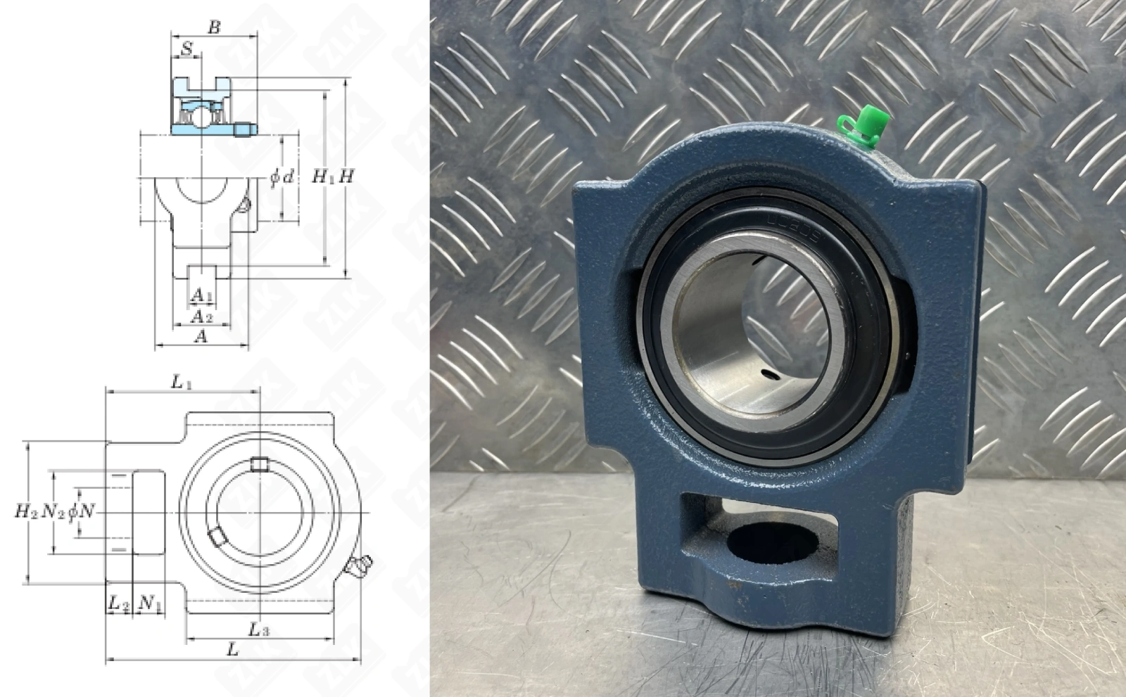 Подшипник корпусный  480209UCT (UCT209) 45×144×117 мм FBJ