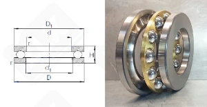 Подшипник 8368Л (51368M) упорный шариковый 340-540-160 мм