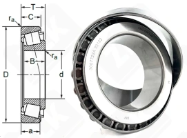 Подшипник 3007722 (33122) радиально-упорный роликовый конический 110-180-56 мм
